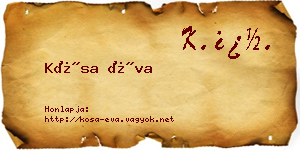 Kósa Éva névjegykártya