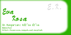 eva kosa business card